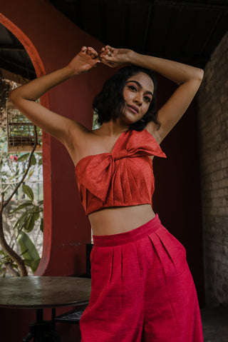 Abstract bhandani one shoulder and pants