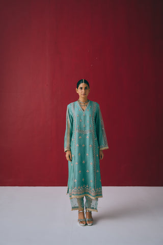 Firozi Guldasta Kurta Set