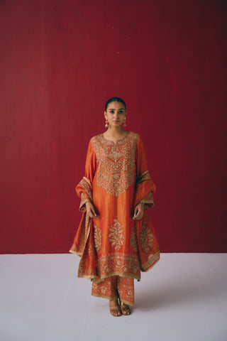 Narangi Dori Anarkali Set