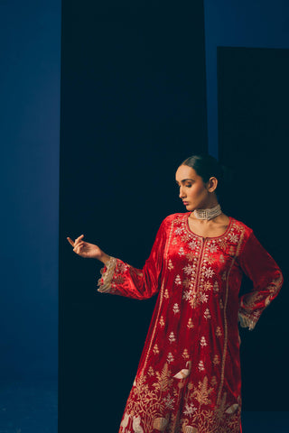 Rouge Velvet Kurta Set