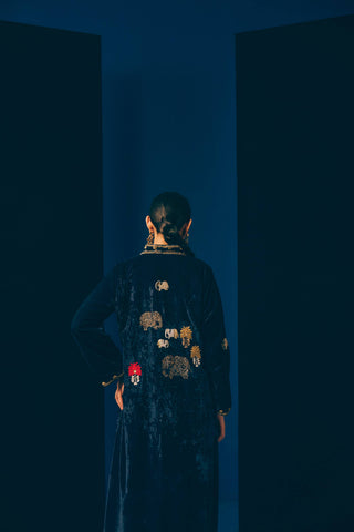 Neel Stone Embellished Jacket Set