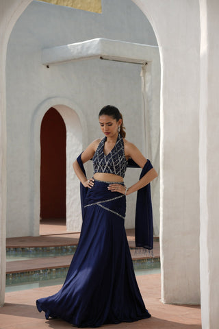 Saanj Halter Neck Lehenga