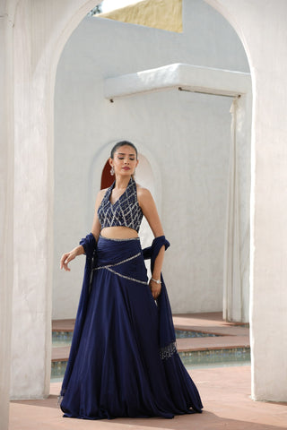 Saanj Halter Neck Lehenga