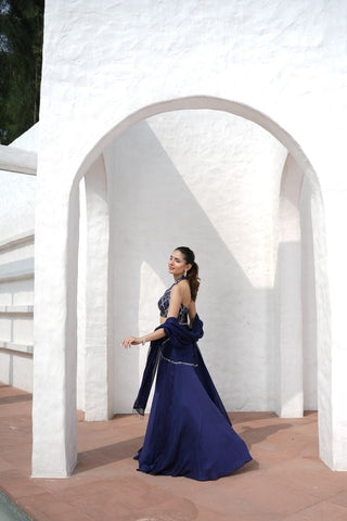 Saanj Halter Neck Lehenga