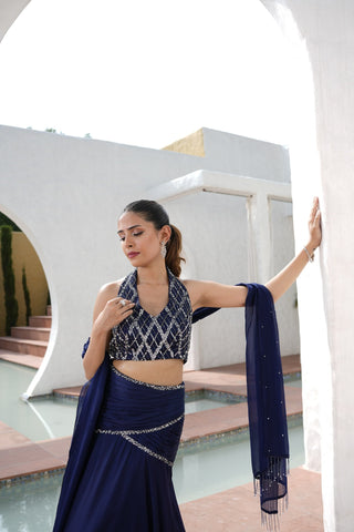 Saanj Halter Neck Lehenga