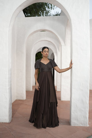 Nazaakat Cape Gown