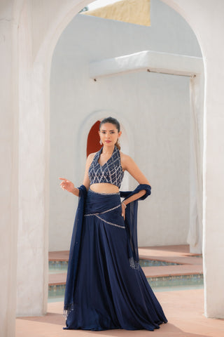 Saanj Halter Neck Lehenga