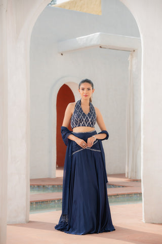Saanj Halter Neck Lehenga