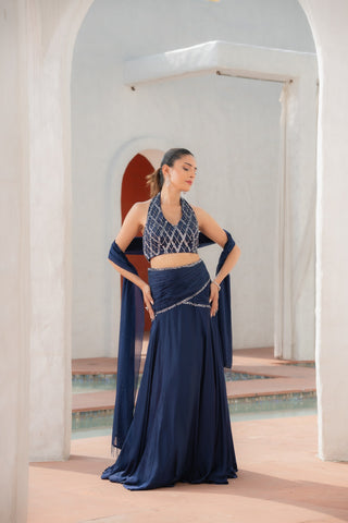 Saanj Halter Neck Lehenga