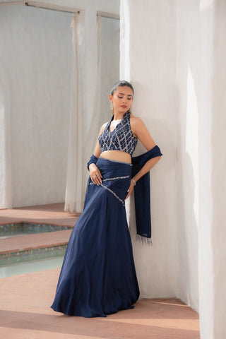 Saanj Halter Neck Lehenga