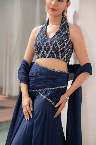 Saanj Halter Neck Lehenga