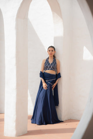 Saanj Halter Neck Lehenga