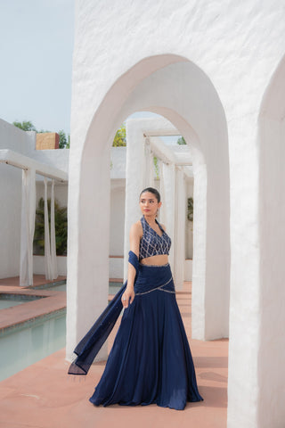 Saanj Halter Neck Lehenga