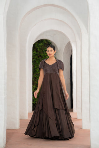 Nazaakat Cape Gown