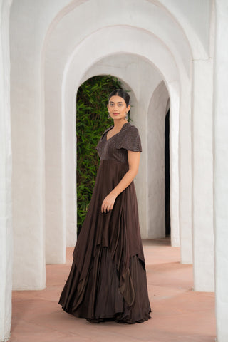 Nazaakat Cape Gown