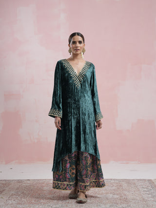 Sana Velvet Suit Set with Gota Patti