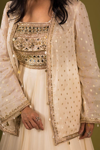 Zari Embroidered Anarkali with a Jacket